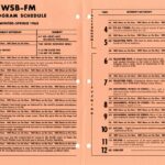 Image of a WSB-FM radio program schedule for Winter and Spring of 1965