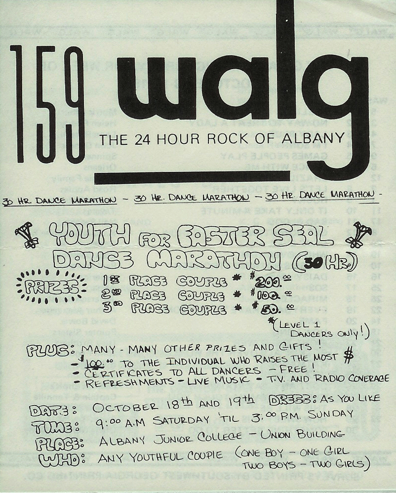 image of a flyer for WALG radio hosting a dance competition