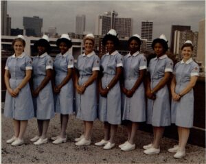 Last graduating class of Grady Hospital School of Nursing. This Photo was taken from the 1982 Grady School of Nursing White Caps yearbook.