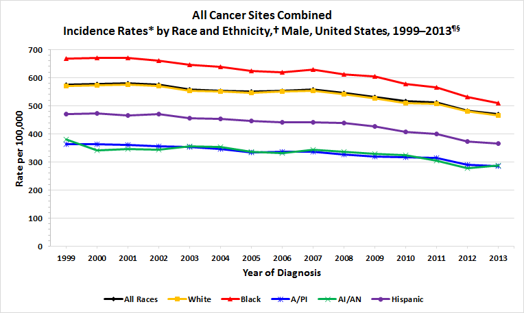 Cancer Incidence Rates by Race/Ethnicity and Sex - Males