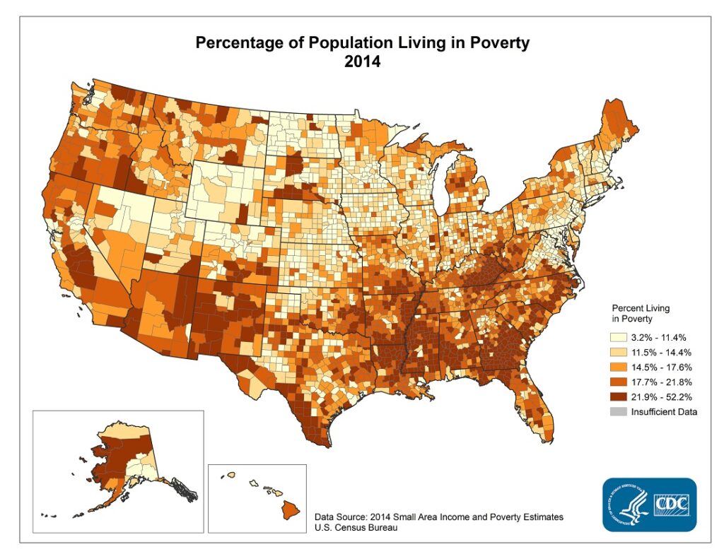 Percentage of Population Living in Poverty 2014