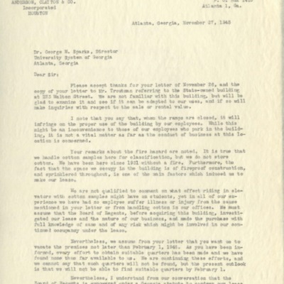Letter to George M. Sparks from George A. Levy