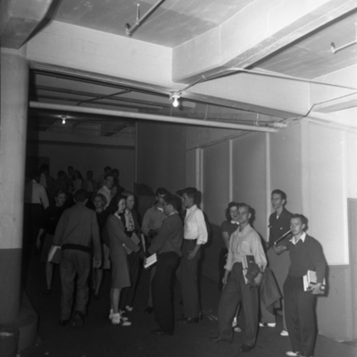 Evening college students in Kell Hall, 1946