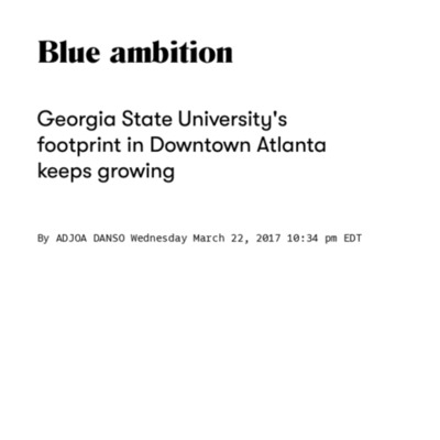 &quot;Blue Ambition&quot;, Creative Loafing Atlanta, 2017