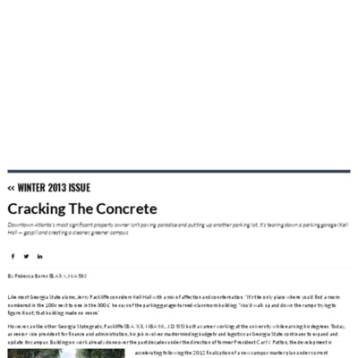 “Cracking the Concrete,” Georgia State University Magazine, 2013