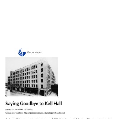 “Saying Goodbye to Kell Hall.” GSU Geosciences Blog, 2017
