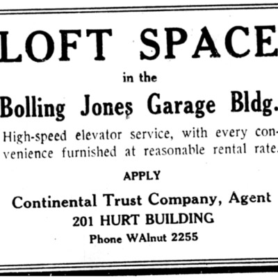 Loft Space in the Bolling Jones Garage Building