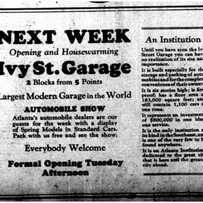 Ivy Street Garage Advertisement