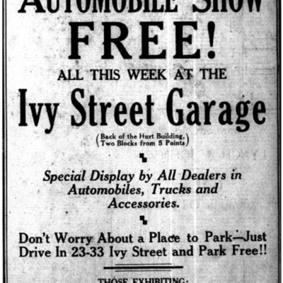 Automobile Show at Ivy Street Garage